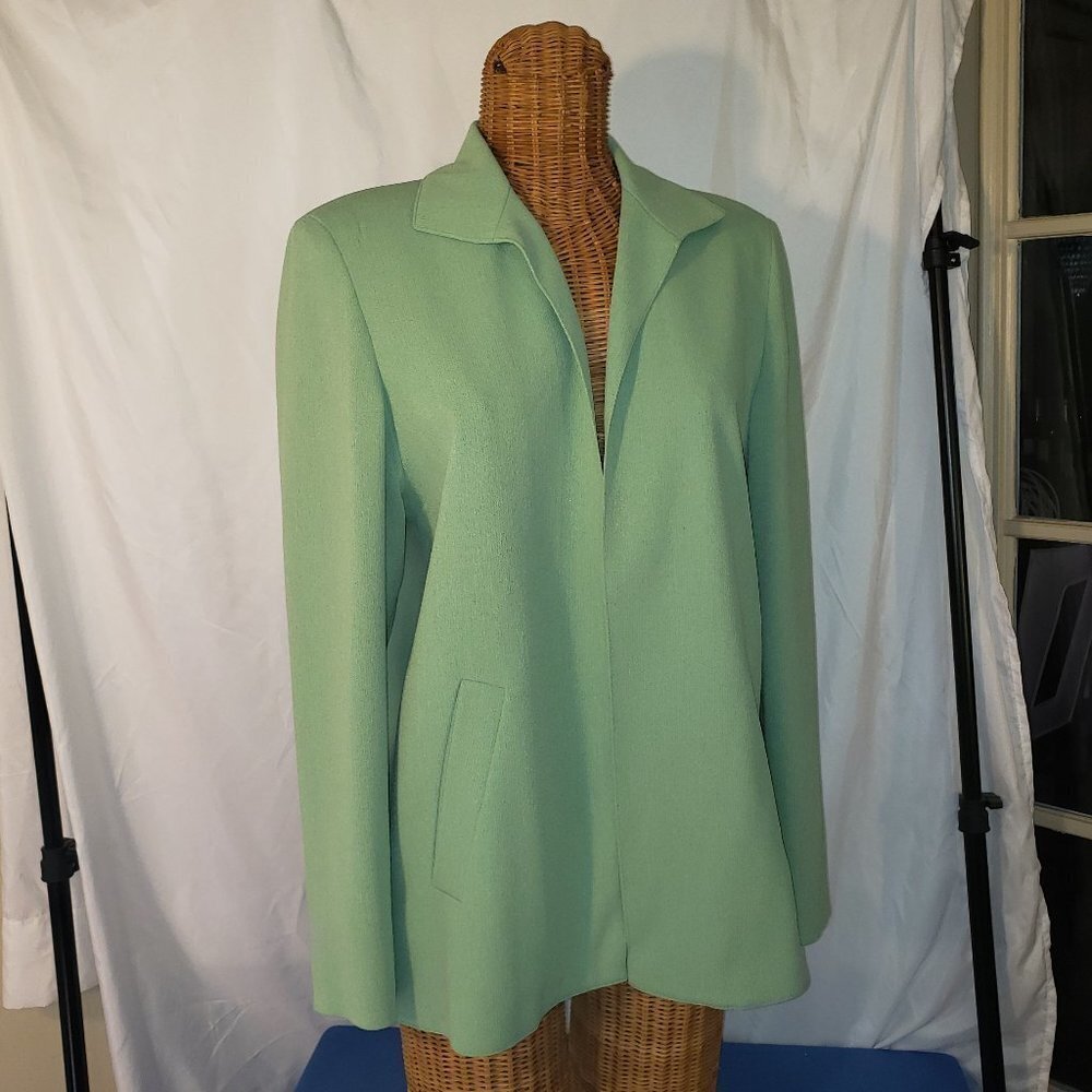 Ladies BLEYLE Open Front Suit Jacket in Green - 6
